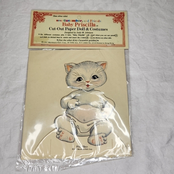 Vintage Cucumber & Friends Baby Priscilla cutout kitty doll - Picture 1 of 5